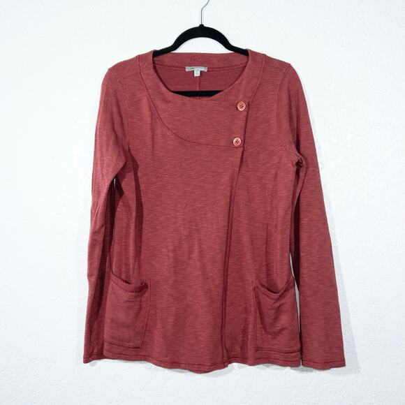 Horny Toad Burgundy Red Top Button Cardigan‎ Sweater Size Medium - Picture 1 of 6